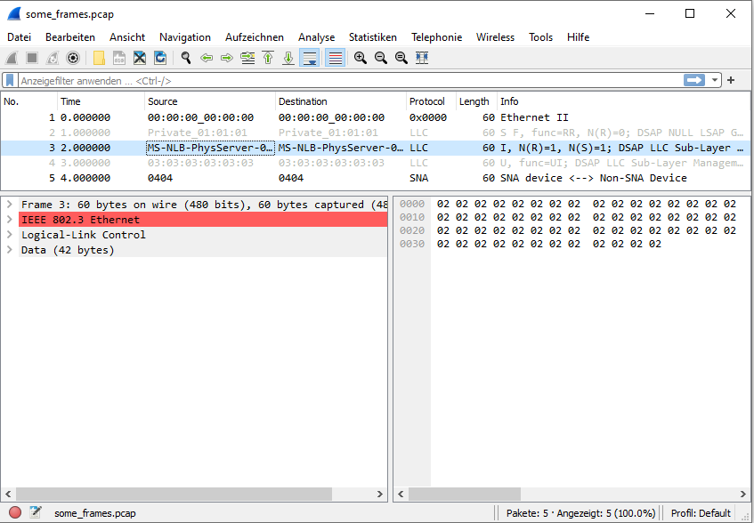 Frames can be found in the PCAP file